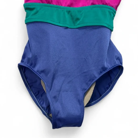 Lands End Vintage 90s Colorblock Swimsuit Small Size 6 - Picture 9 of 12